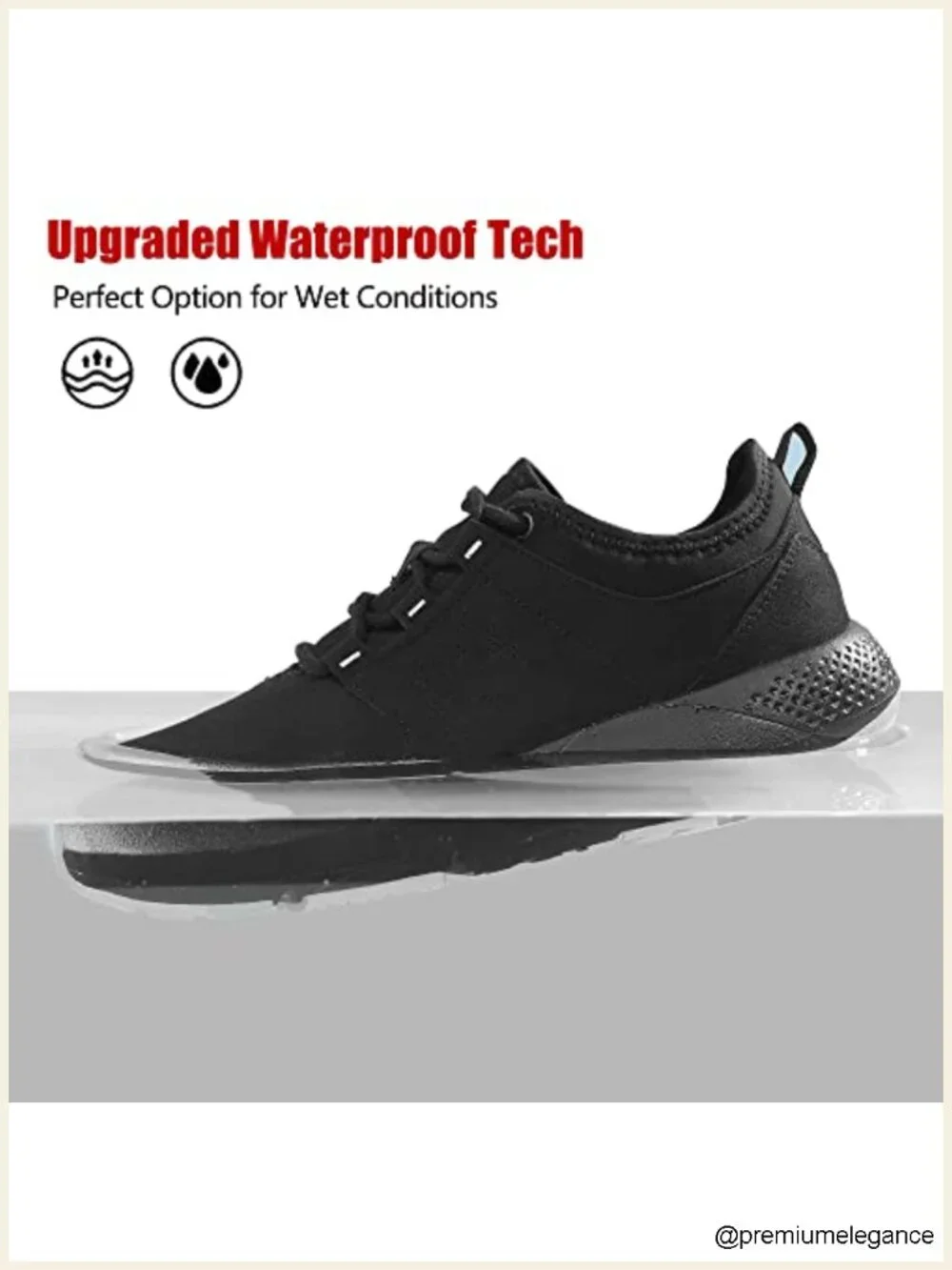 Waterproof Lightweight Walking Sneakers with Breathable Lace-Up Design
